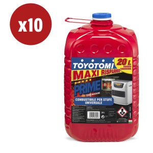 10 TANICHE DA 20 LITRI DI COMBUSTIBILE LIQUIDO "TOYOTOMI PRIME"